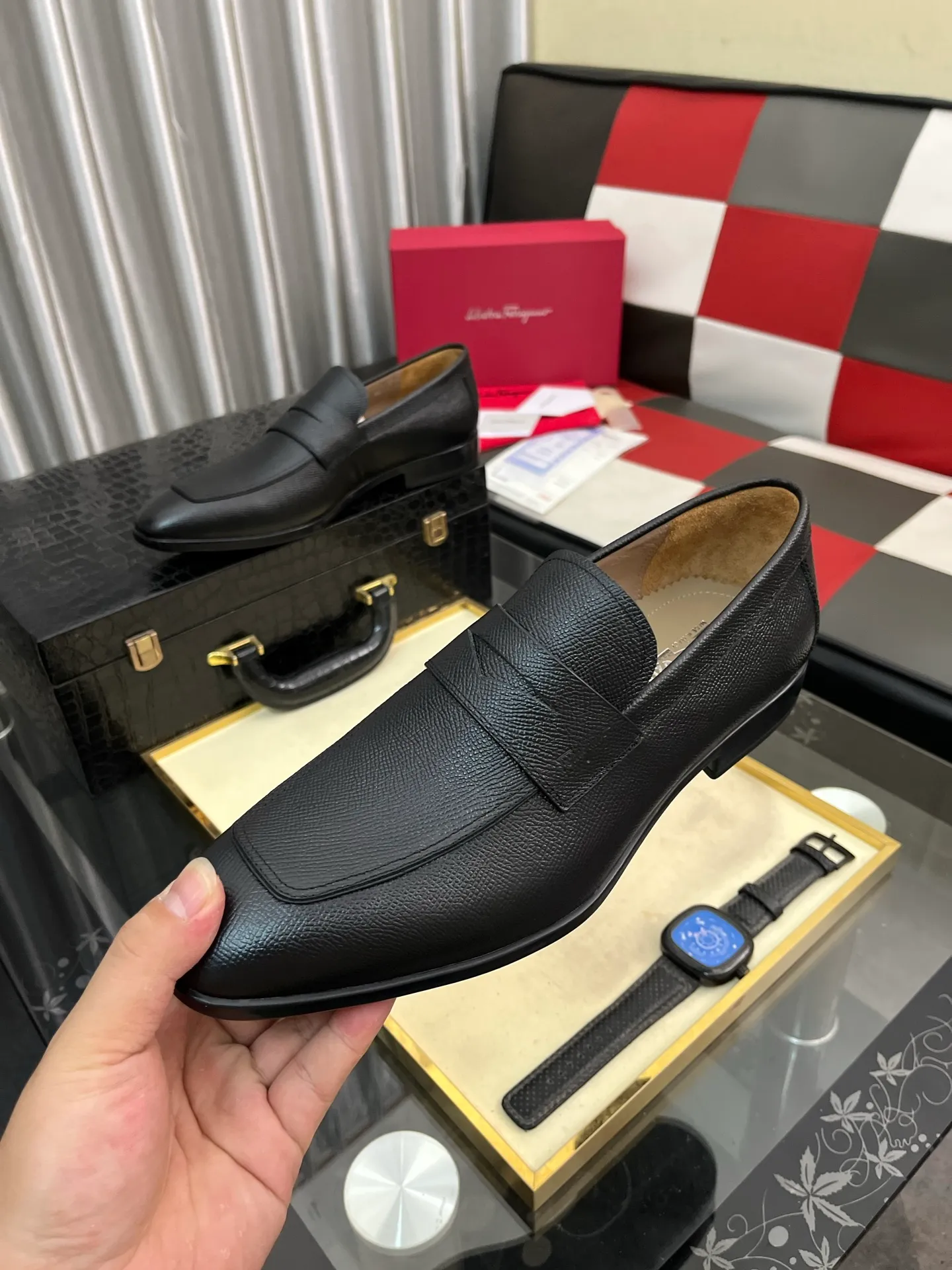 Men's shoes 💰600⌚️⌚️[Salvatore Ferragamo] Ferragamo business leather shoes, 1:1 top purchasing quality, imported selected original calfskin for the uppers, imported original soft water-dyed cowhide for the inner feet, imported original customized Italian handmade lightweight foam outsole, size: 39-44 5️⃣ options available